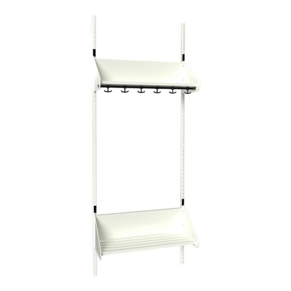 Børnegarderobe BST Kombination F, Startsektion 3 pladser B 750 mm, hvid