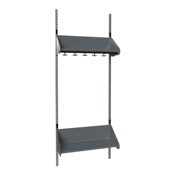 Børnegarderobe BST Kombination F, Startsektion 3 pladser B 750 mm, mørk grå
