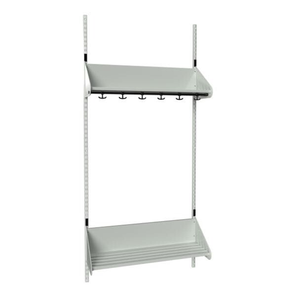 Børnegarderobe BST Kombination F, Startsektion 3 pladser B 900 mm, lys grå