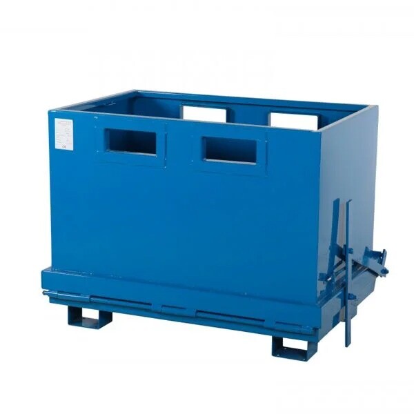 Bundtømmende container 700 liter Blå