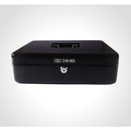 Pengekasse - Büngers 704 - 30x23x9cm - Sort - Stål - med cylinderlås