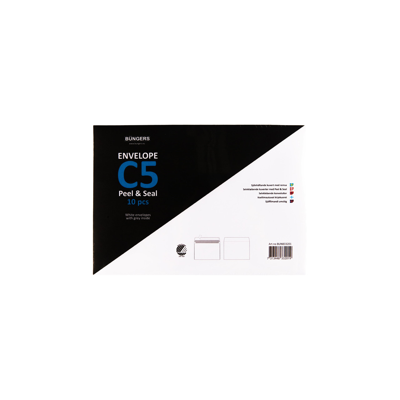 50 stk. Büngers Consumer Envellope C5 P&S hvid (10) - Køb minimum 50 stk.