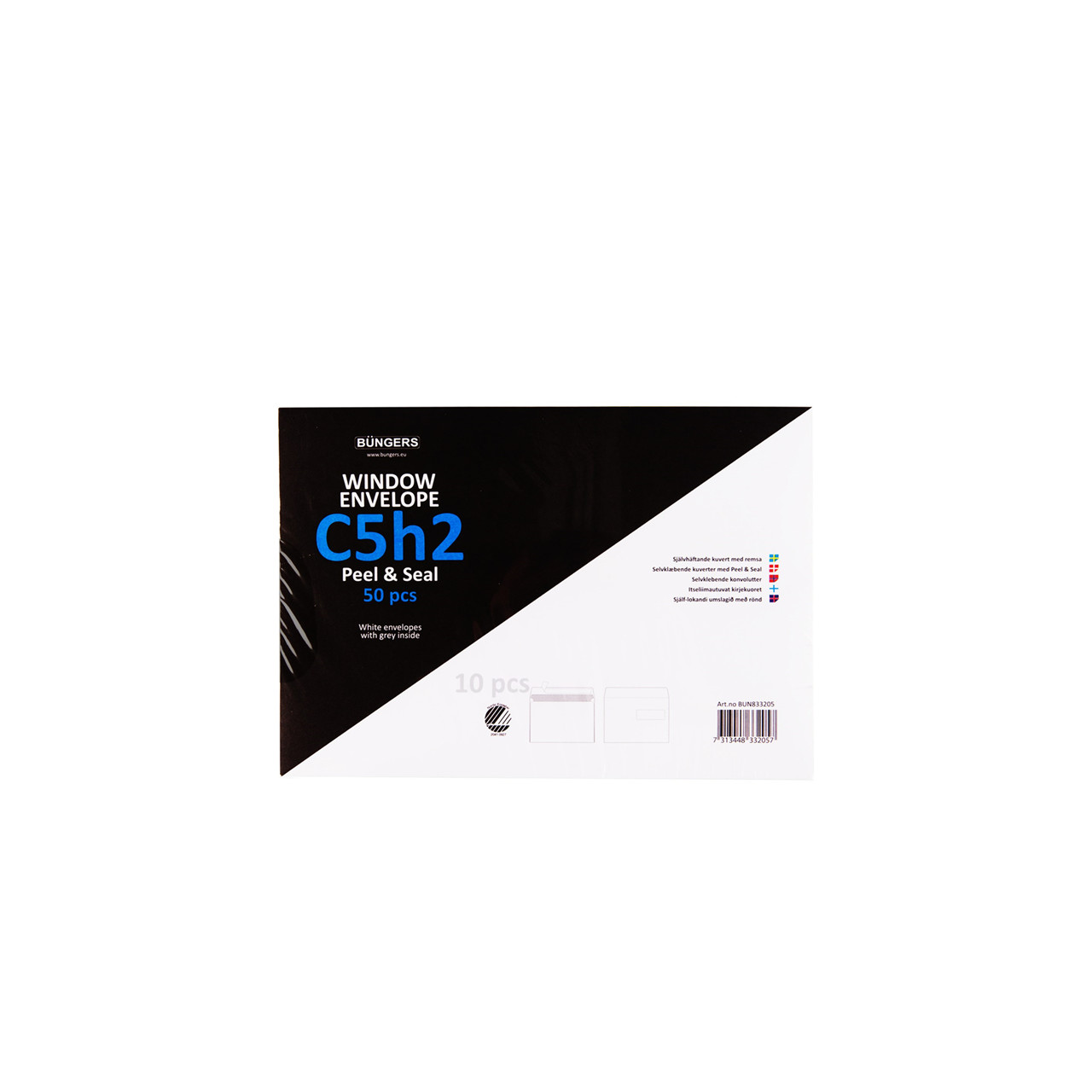 Kuverter - Büngers C6 Peel & Seal - Hvid - 25 stk