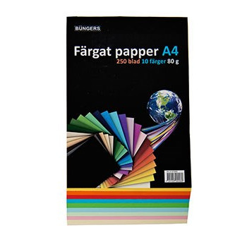 Farvet papir A4 - 250 ark