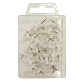 Kortnåle Büngers Push pin 23mm hvid 30 stk