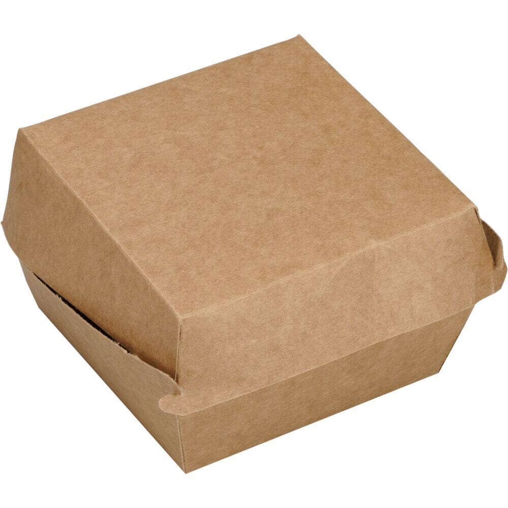 Burgerboks, 1100 ml, brun, kraft, med hængslet låg, small - 200 stk