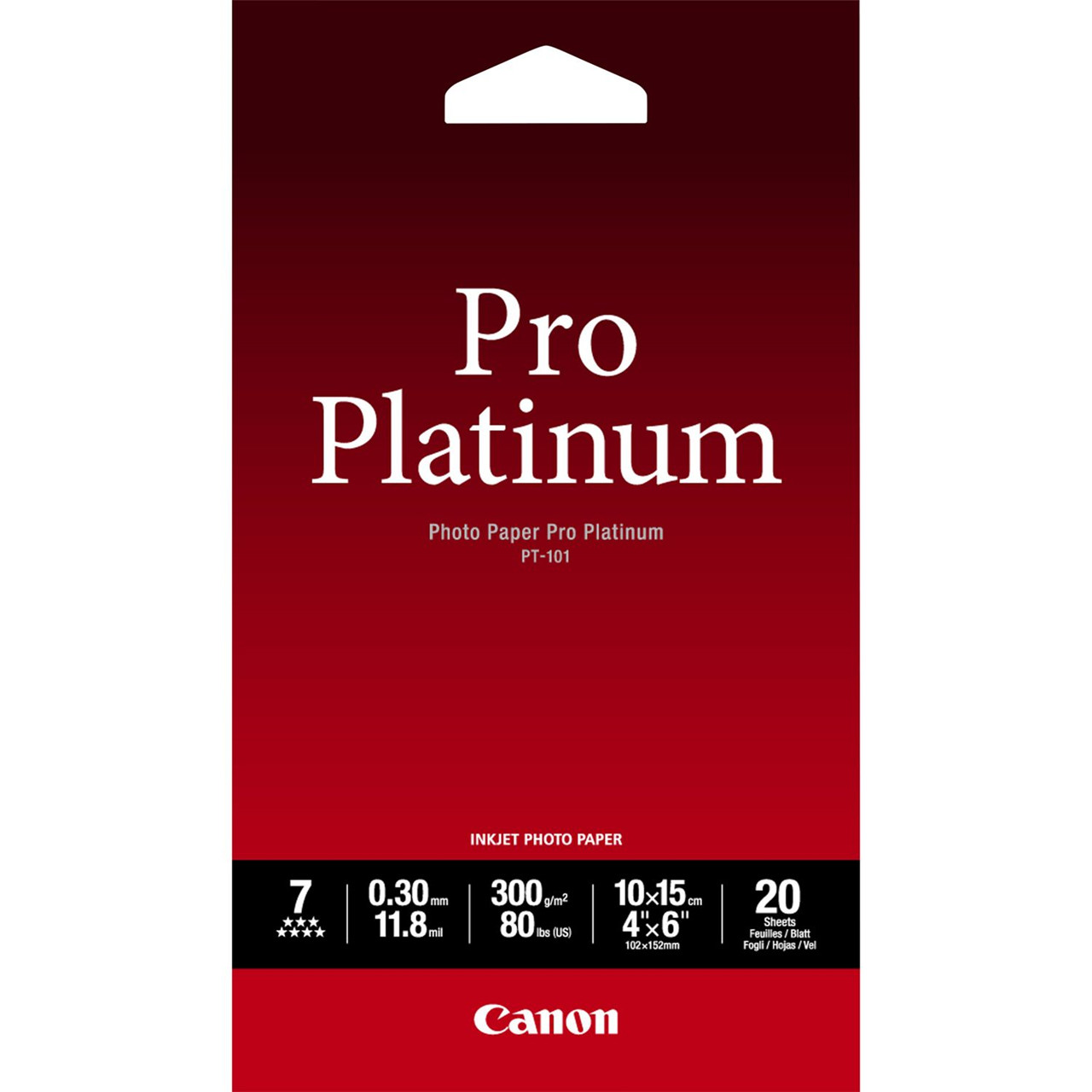 Fotopapir 10x15 cm 300g PT-101 Pro Platinum - 20 ark