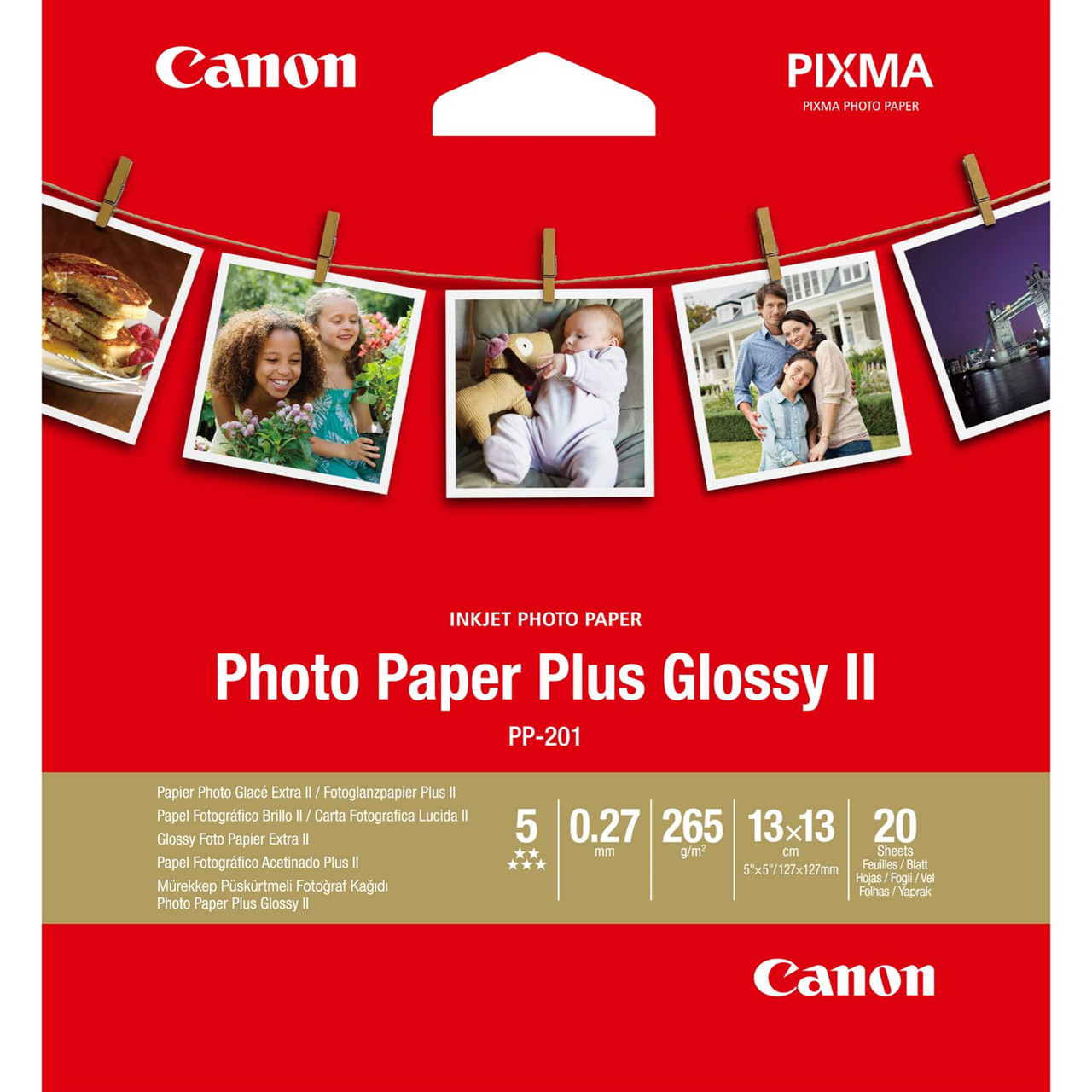Fotopapir Canon 13 x 13 PP-201 Plus II 275 gram - 20 ark
