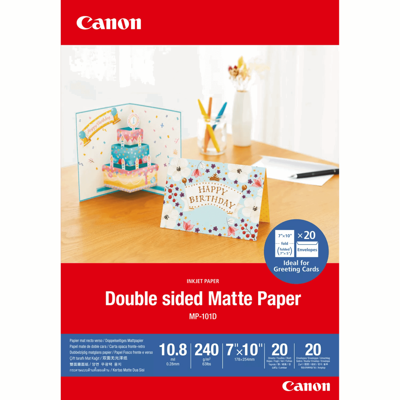 Canon fotopapir 7x10'' MP-101D Double Matte Photo 240g (20)