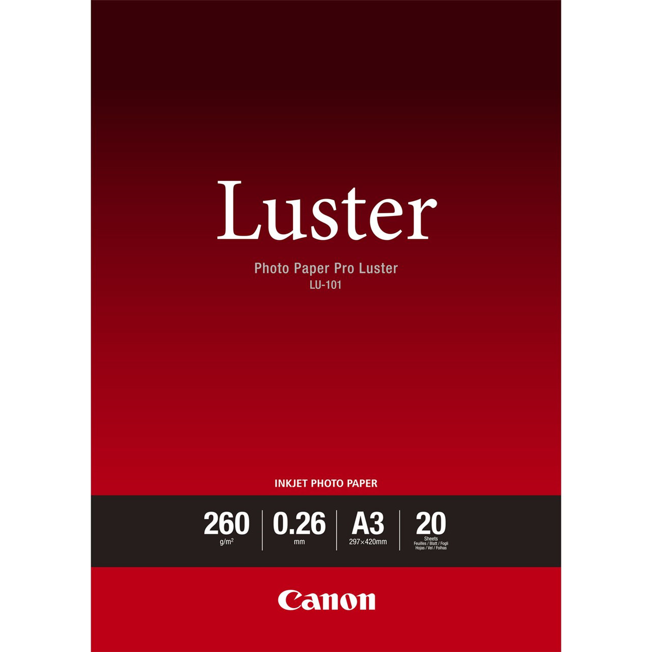 A3 fotopapir Canon 260 gram LU-101 Pro Luster - 20 ark