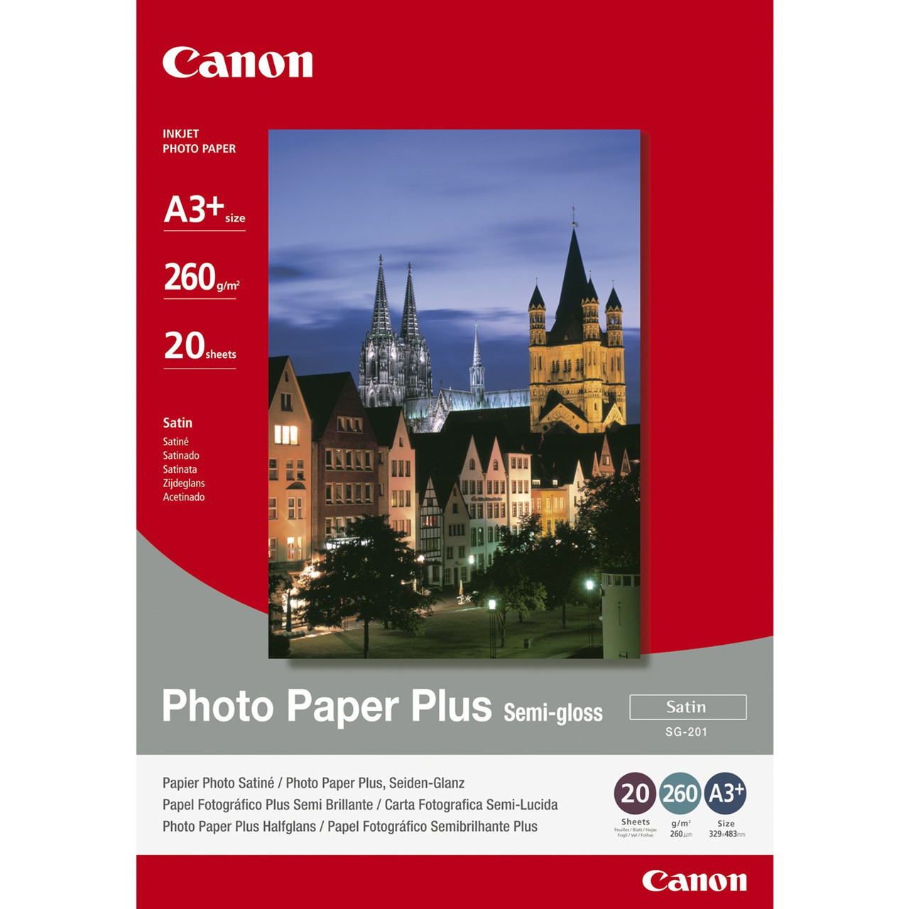 Fotopapir – Canon SG-201 Photo Paper Plus Semi-Gloss – A3+ – 260 g – 20 ark
