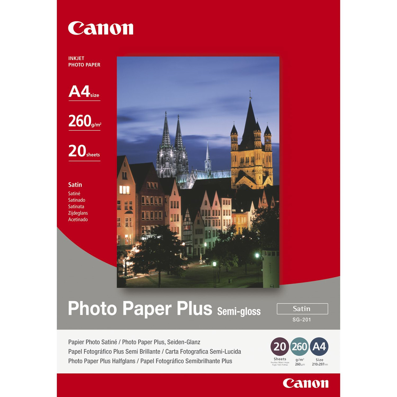 A4 Fotopapir Canon - 260 gram SG-201 Plus Semigloss - 20 ark