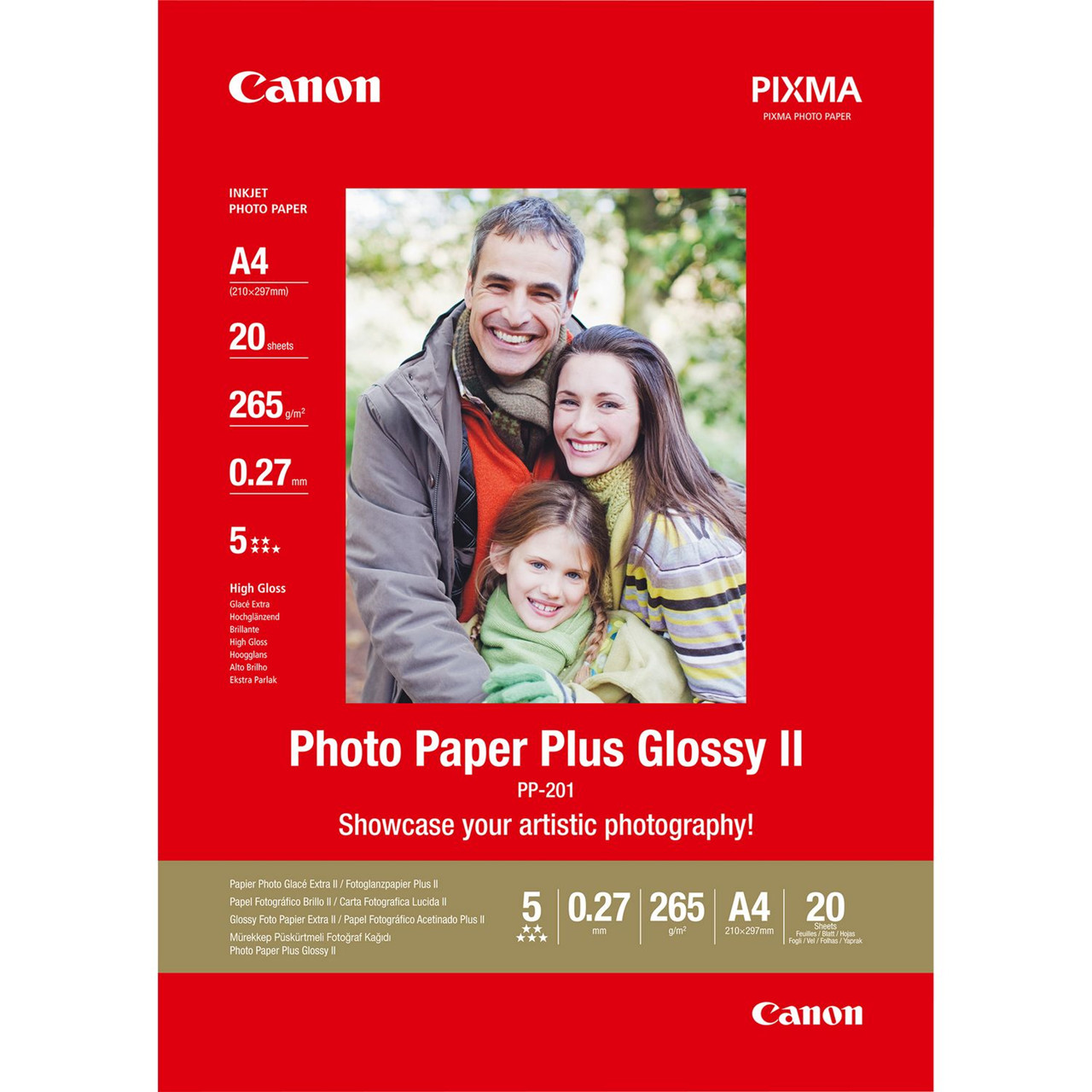 Fotopapir A4 - Canon 265g PP-201 Plus II - 20 ark