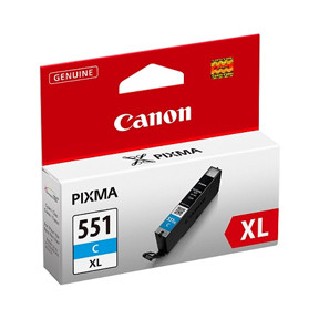 Canon CLI-551 XL, Blækpatron, Cyan, 11 ml