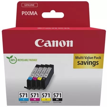 Canon CLI-571, Blækpatron, CMYK, Sampak