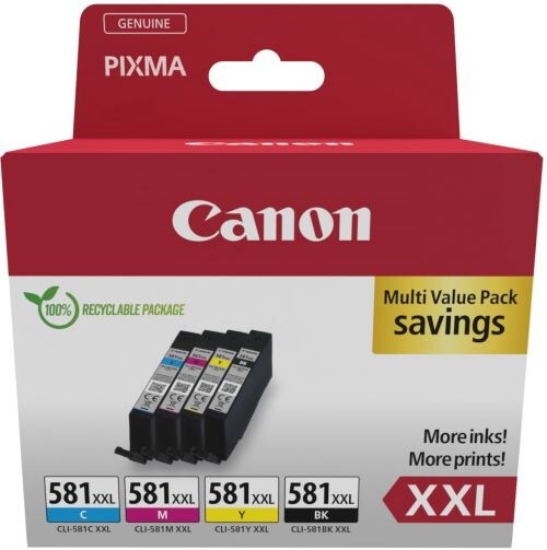 Canon CLI-581XXL, Blækpatroner, CMYK, Sampak