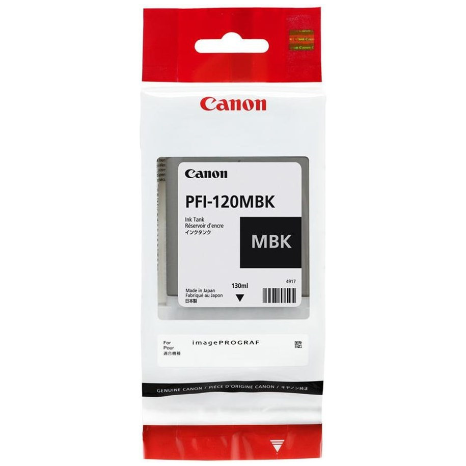Canon PFI-120MBK, Blækpatron, Matsort, 130 ml