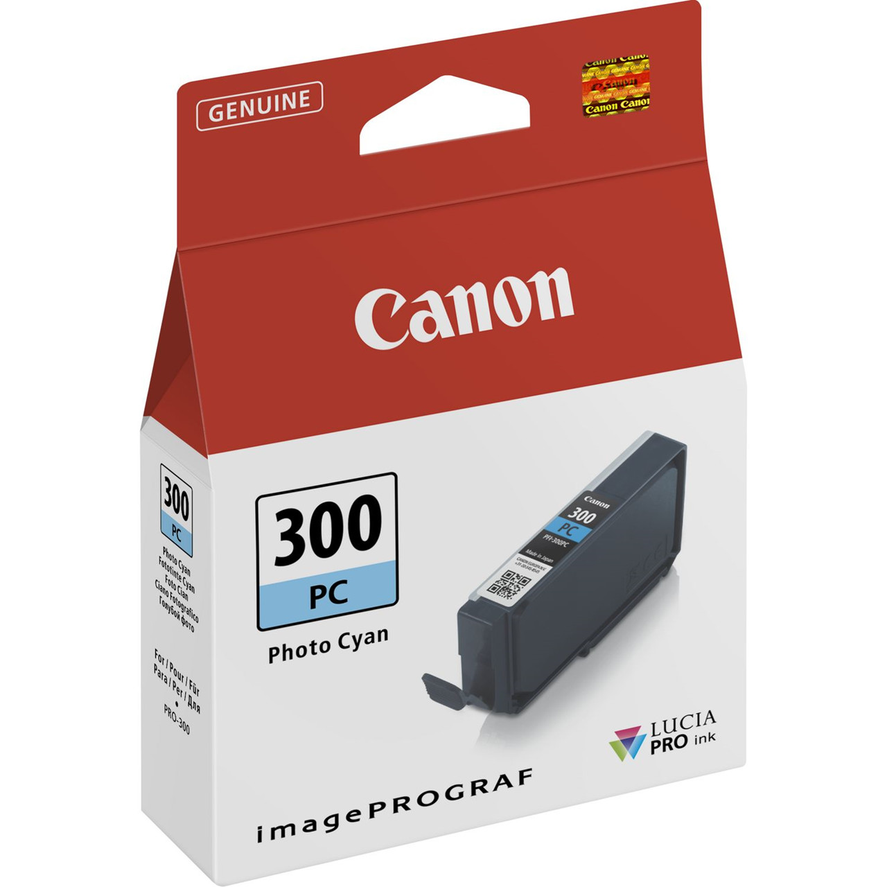 Canon PFI-300, Blækpatron, Cyan, 14,4 ml