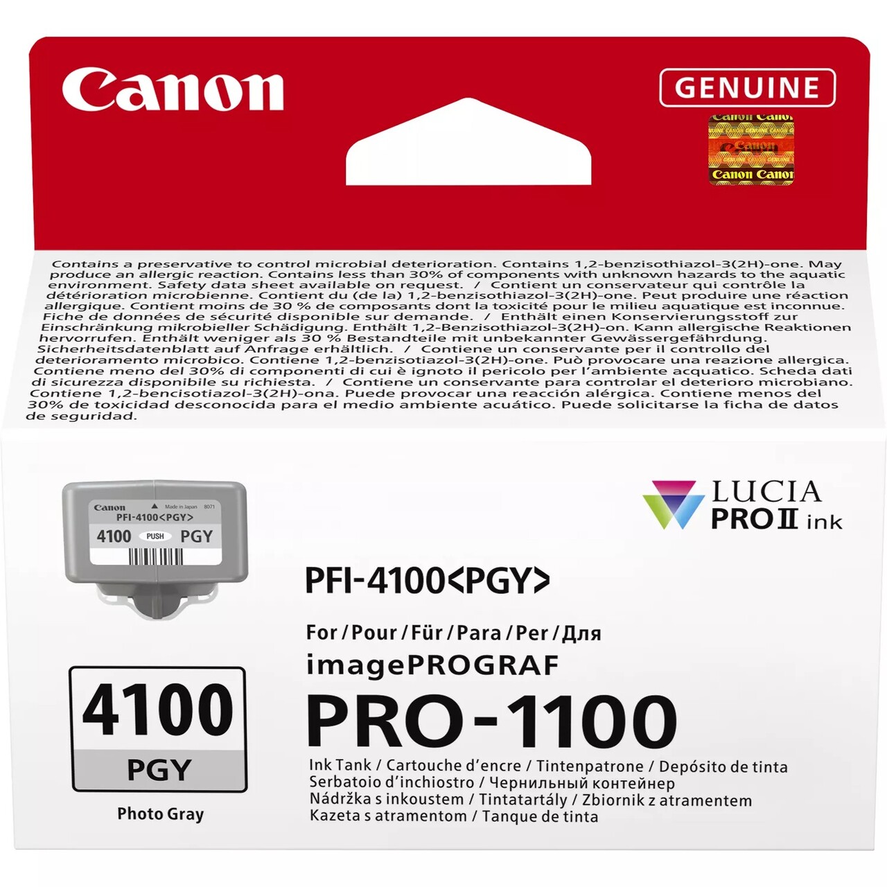Blæktank - Canon PFI-4100 PGY - Photo Grey - 700 ml