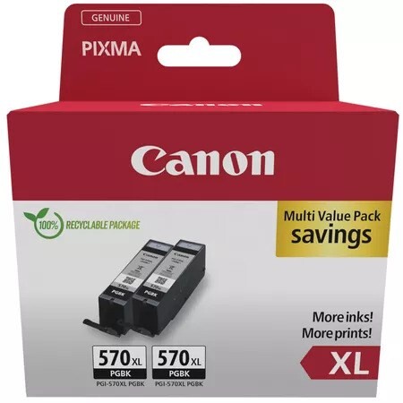 Canon PGI-570 XL, Blækpatron, Sort, 300 sider, Med alarm