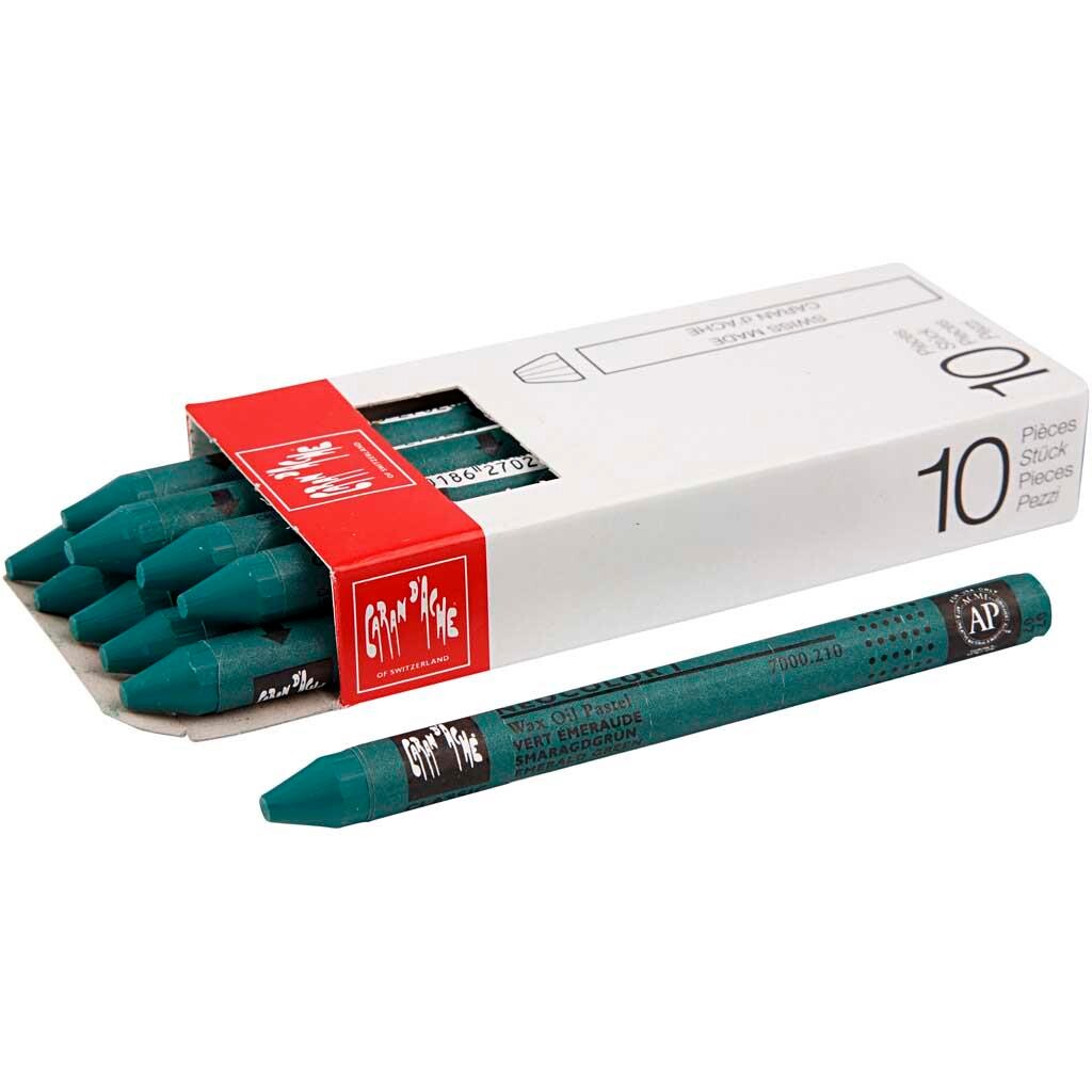 Caran d'Ache Neocolor 1 smaragdgrøn farvekridt - 10 stk.