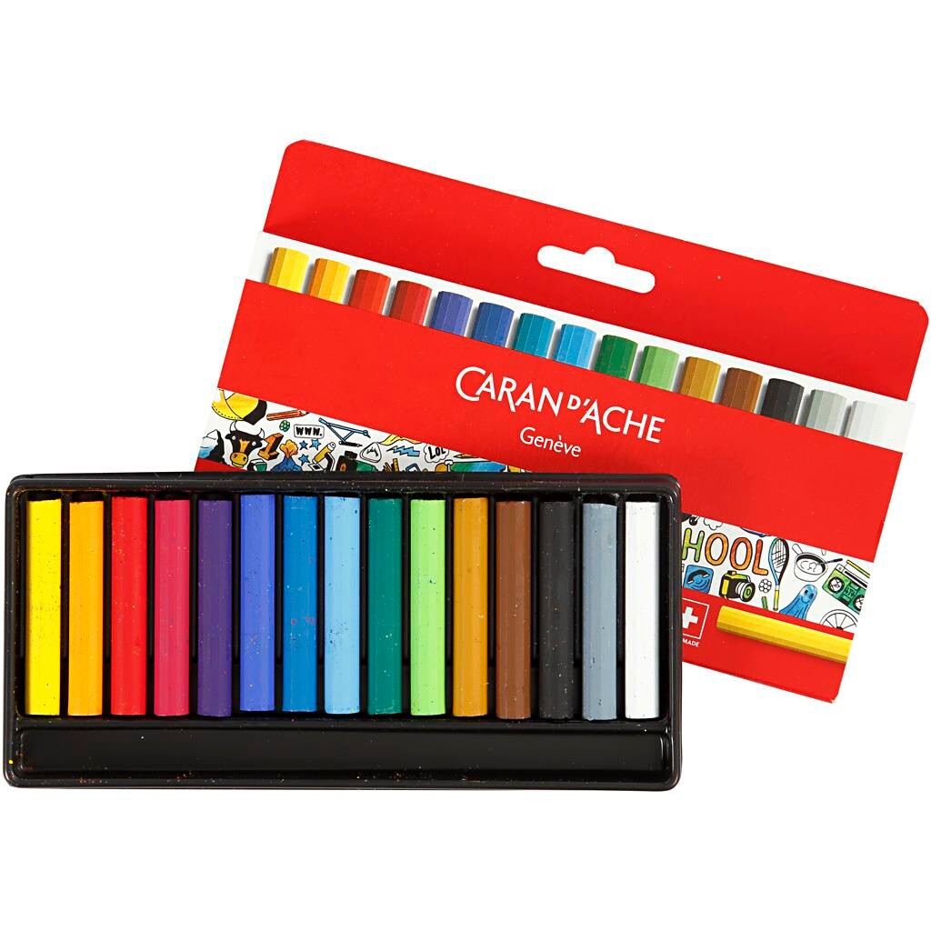 Caran d'Ache - Neocolor I tykkelse 8 mm L: 5 cm ass. farver junior - 15stk.