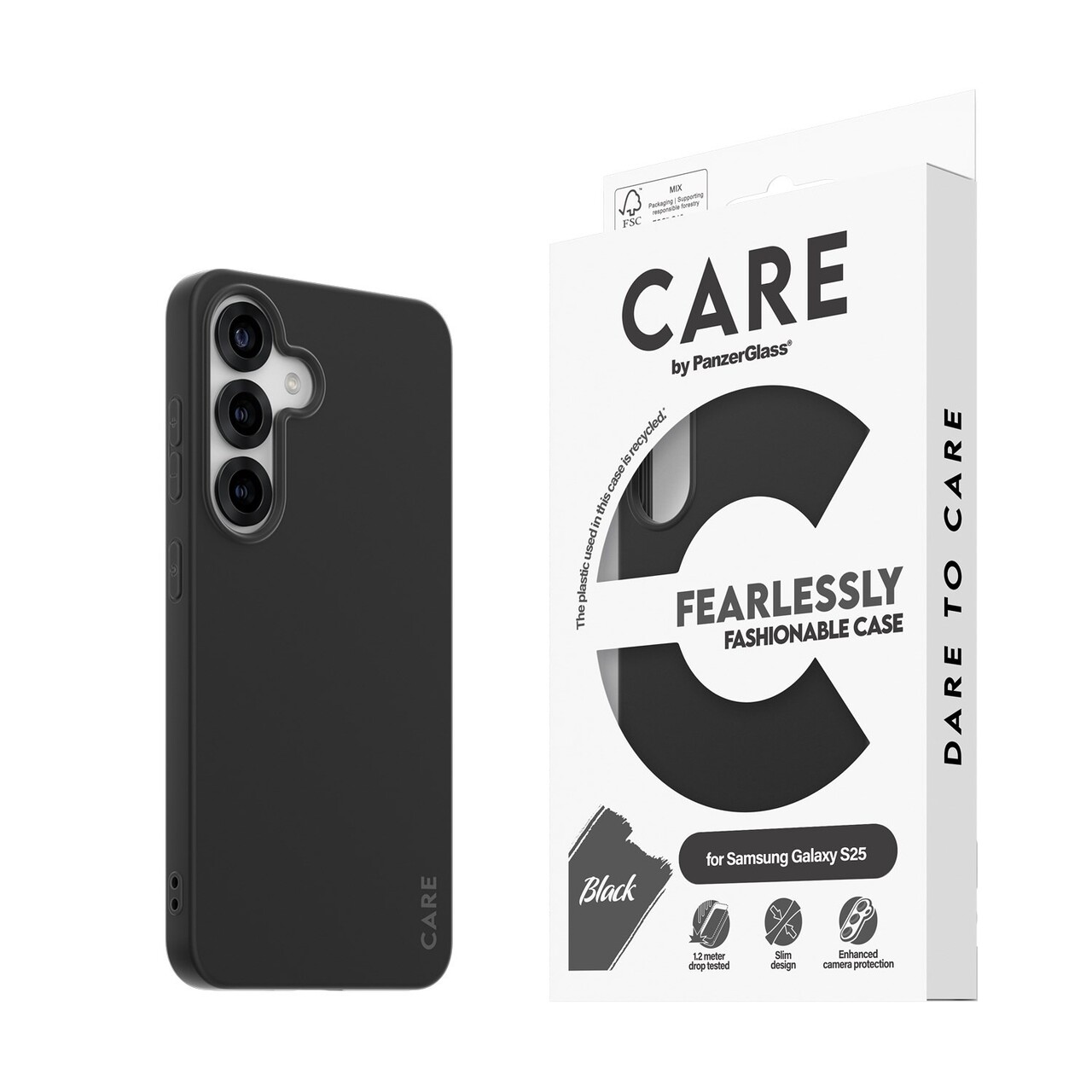 Cover - PanzerGlass CARE Fashionable Case - Sort - Galaxy S25
