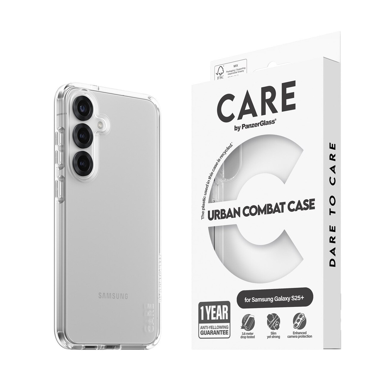 Cover PanzerGlass CARE Flagship Case TRNSP Urban Combat Clear Galaxy S25