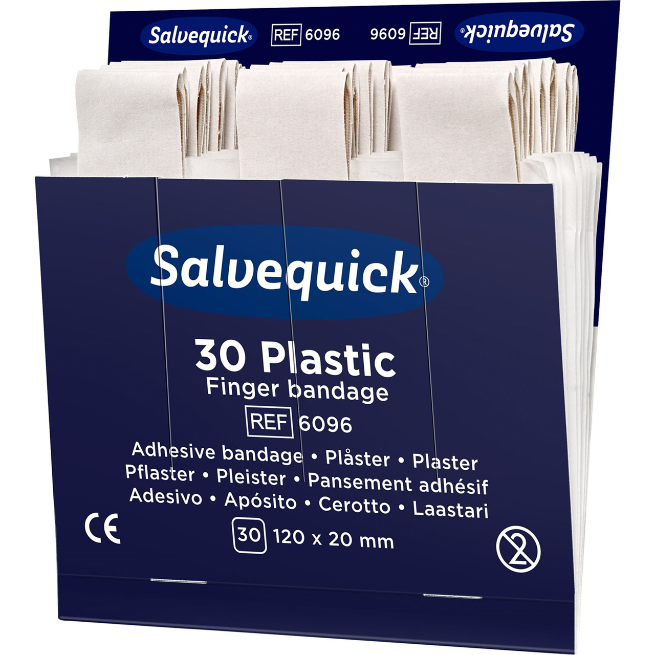 6 stk. Finger plaster - Cederroth - Ekstra lange - Hvid - 30 stk|pak - Køb minimum 6 stk.