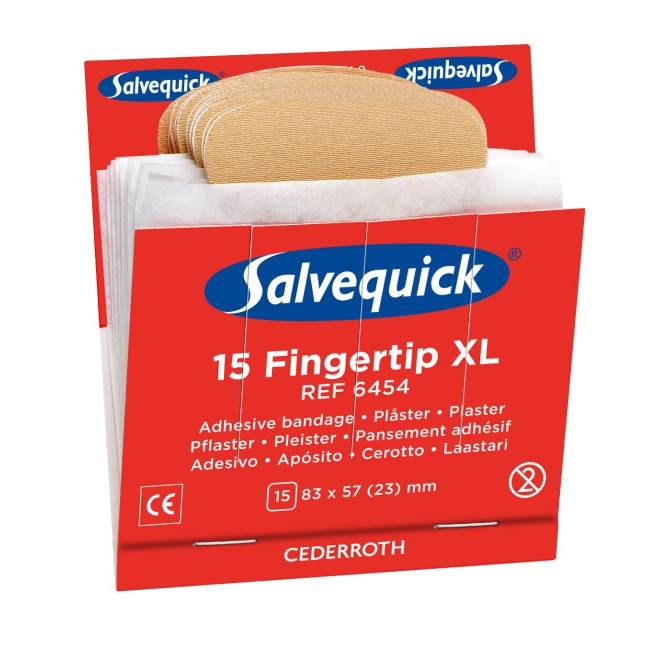 6 stk. Fingerspidsplaster - Cederroth - XL - Refill - Beige - 6 æsker - Køb minimum 6 stk.