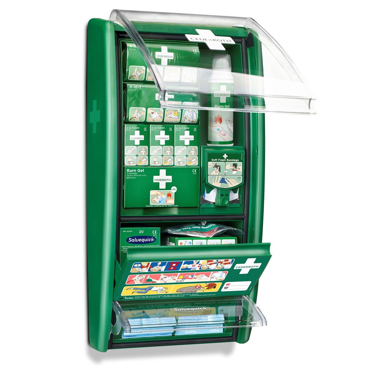 Brandsårsbehandlingstation - Cederroth - First Aid & Burn - Grøn