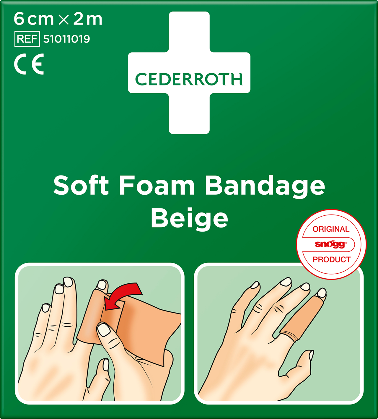 Bandage - Cederroth - Soft Foam - 6cm x 2m - Beige