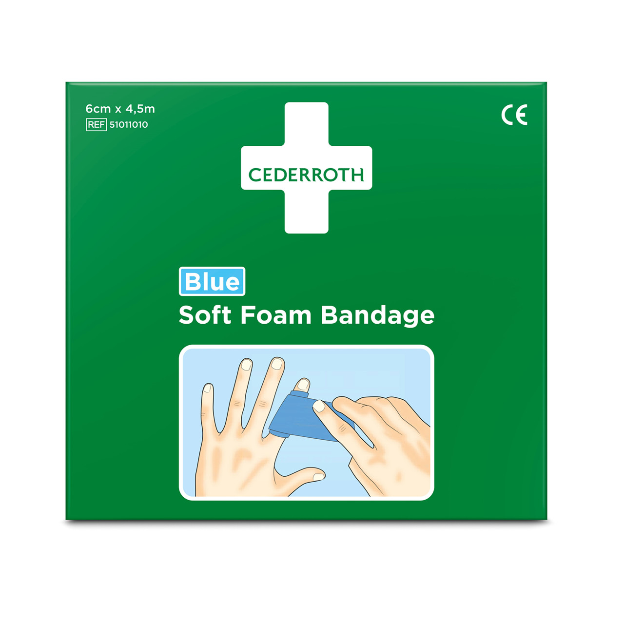 Bandage og plaster - Cederroth - Soft foam - 6 cm x 450 cm - Blå