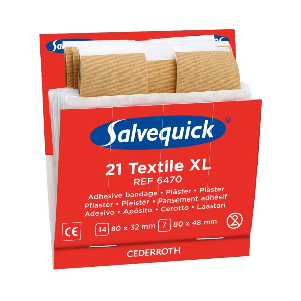 6 stk. Plaster - Cederroth - XL - Refill - 6470 - Beige - 21 stk|pak - Køb minimum 6 stk.