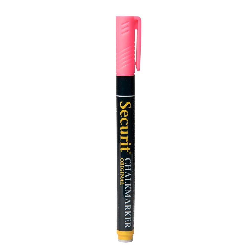 Securit - Chalk Marker - Lyserød - 1-2 mm - Rund Spids
