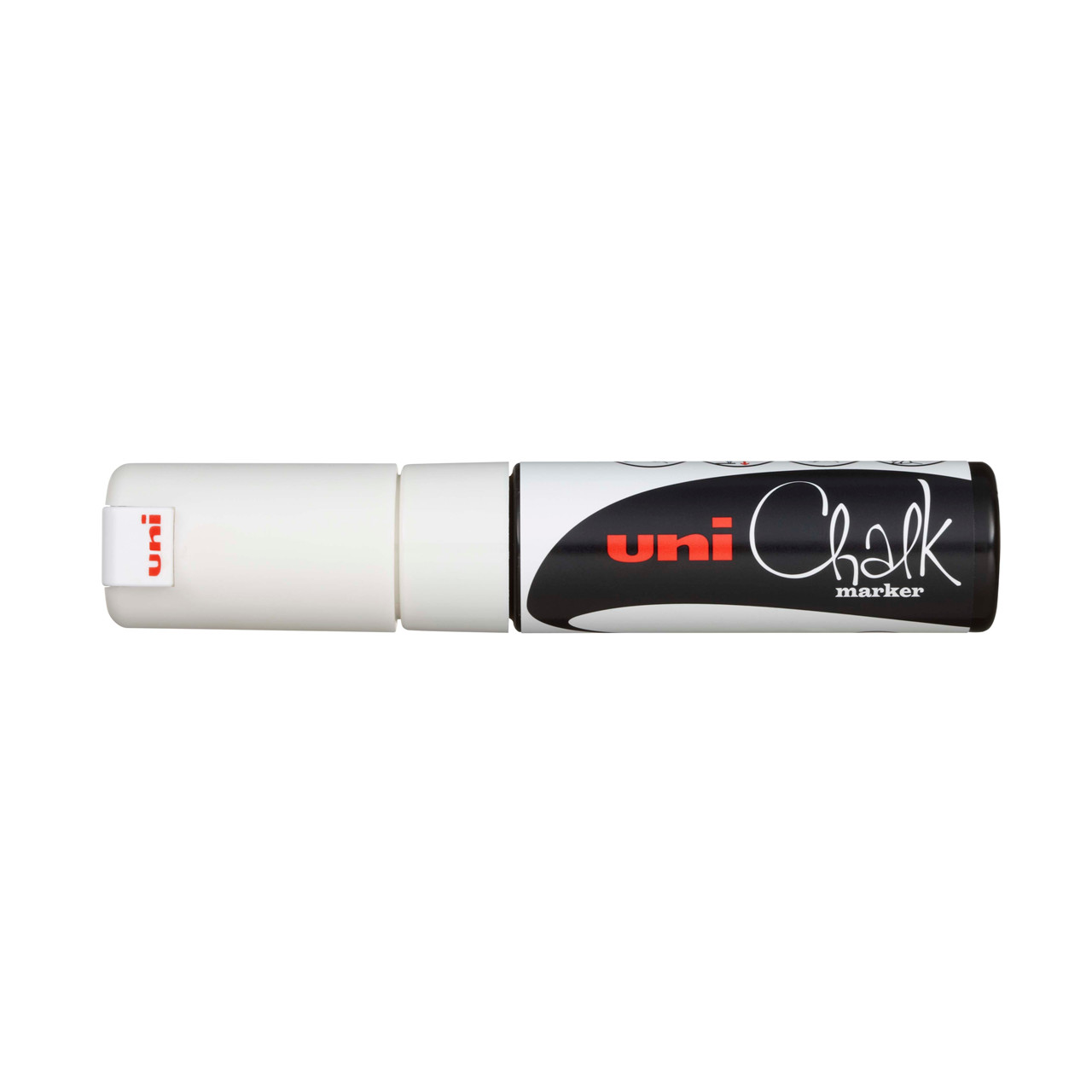 Chalkmarker Uni-ball PWE-5M hvid stregbr. 1,8-2,5mm - 6 stk