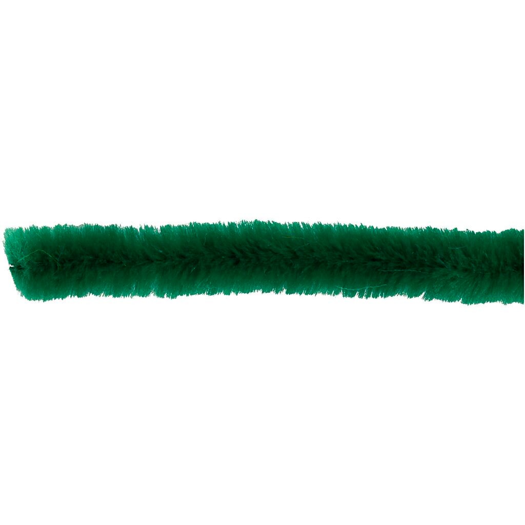 Chenille tykkelse 6 mm længde 30 cm mørk grøn | 50 stk.
