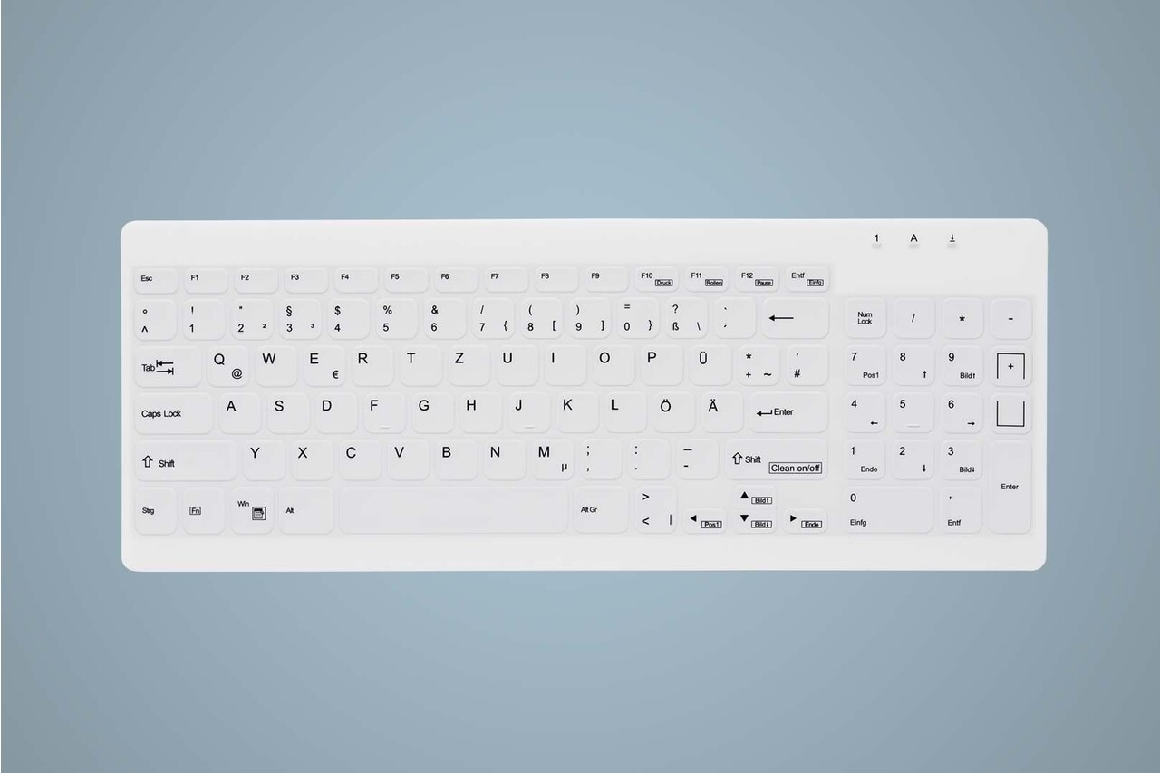 Tastatur, Cherry Active Key Hygiene Compact Keyboard Sealed Watertight USB, White