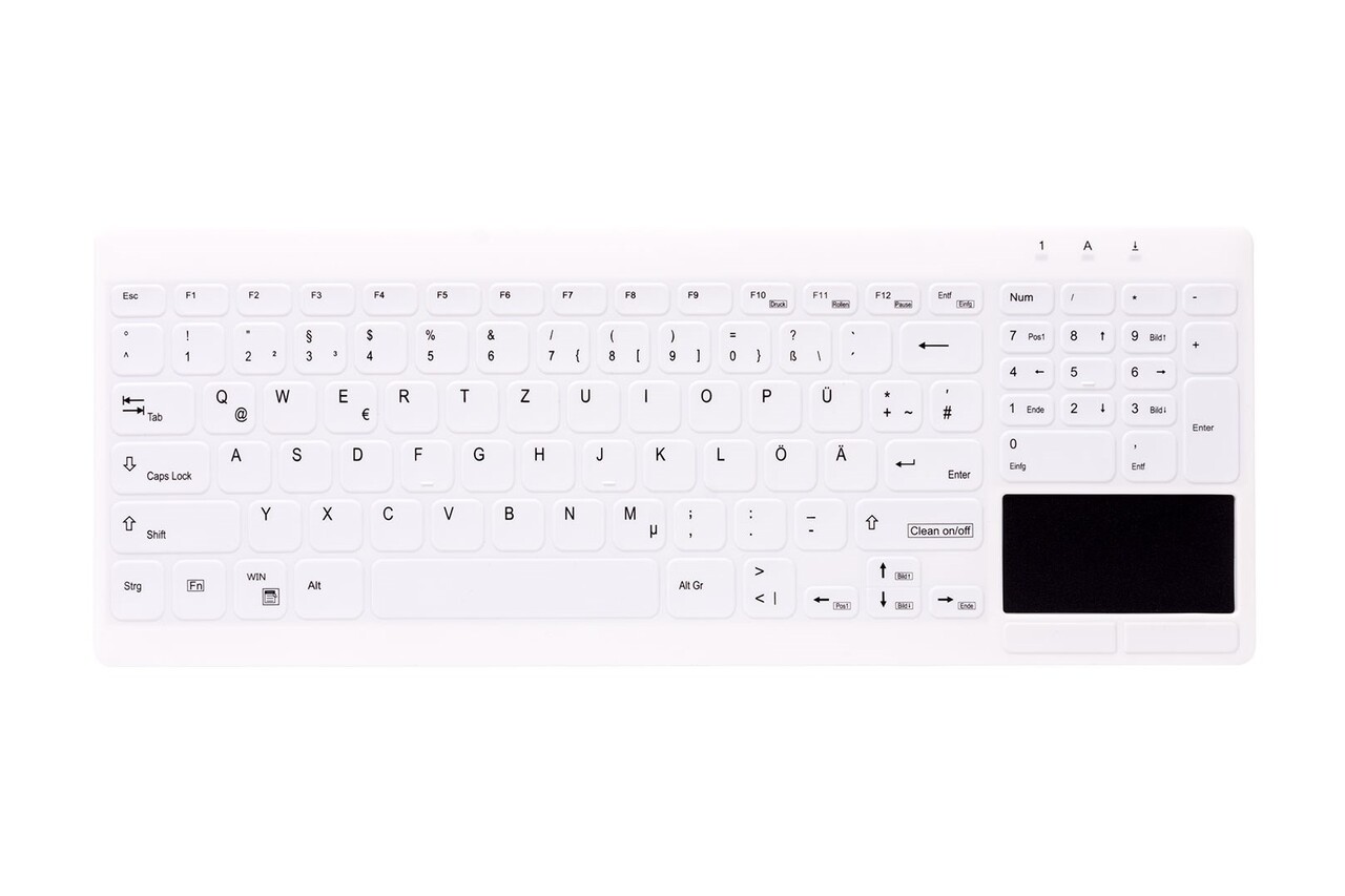 Cherry Active Key Hygiene Compact Ultraflat Touchpad Numpad trådløs white