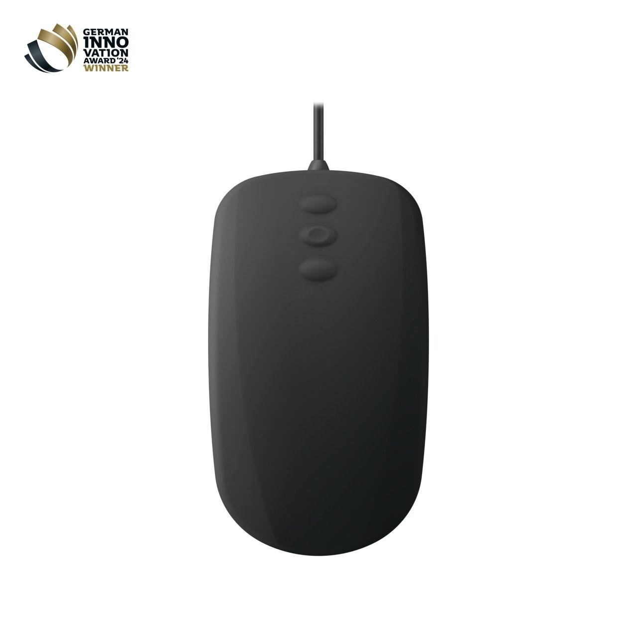 Mus, Cherry Active Key Hygiene Mouse 3 Buttons Scroll Watertight USB, Black