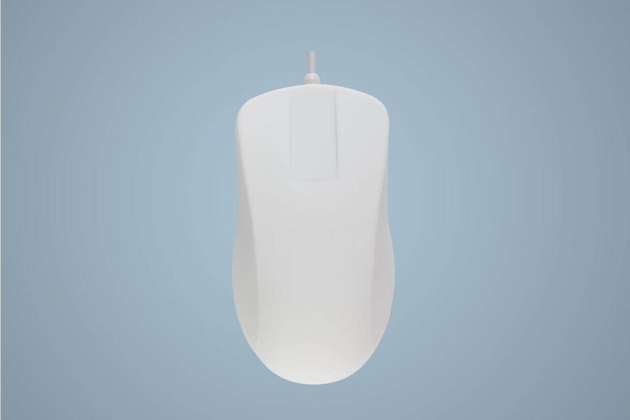 Mus, Cherry Active Key Hygiene Mouse Scroll Sensor Watertight USB, White