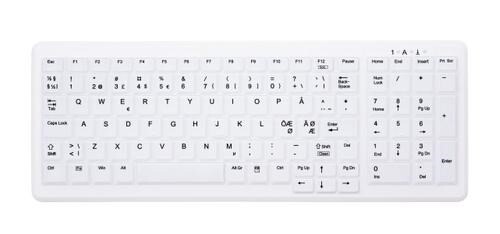 Trådløst Hygiejnetastatur med Numerisk Tastatur - Cherry AK-C7012F - USB - Hvid