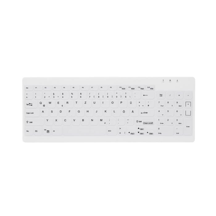 Trådløs tastatur Cherry Hygiene Compact Ultraflat Keyboard w/NumPad Fully Sealed hvid