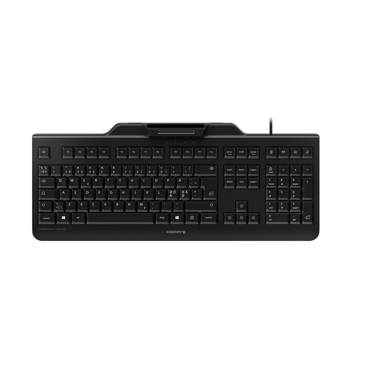 Tastatur med kortaflæser Cherry KC 1000 Keyboard (Chip Reader), Black