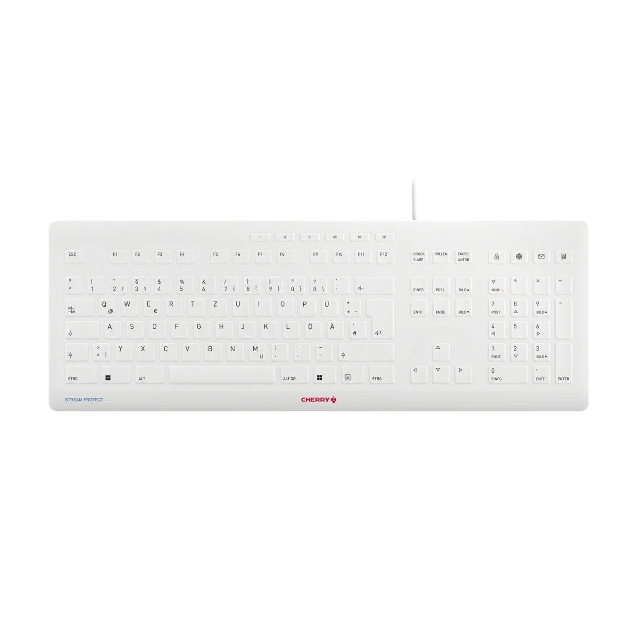 Tastatur beskyttelsescover - Cherry Stream - hvid