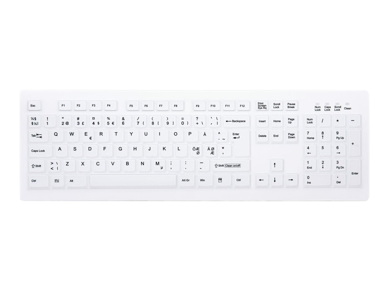 Cherry Wireless Hygiene Desktop Keyboard Sealed trådløs USB White