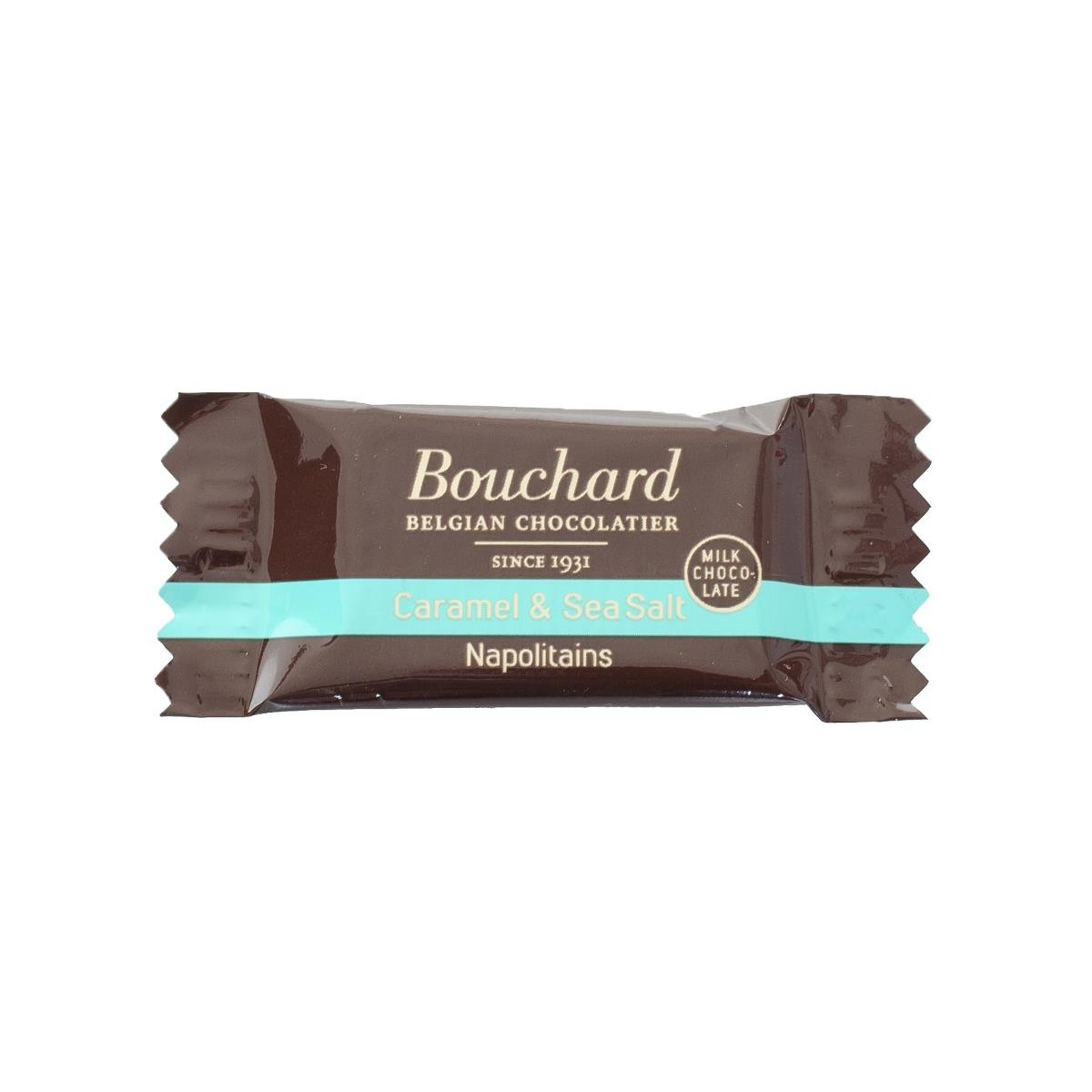 Chokolade Bouchard karamel & havsalt 5g flowpakket - 1 kg pr. kasse
