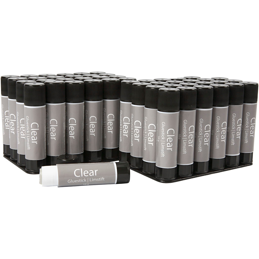 Clear limstift, 10 g, rund, 48 stk