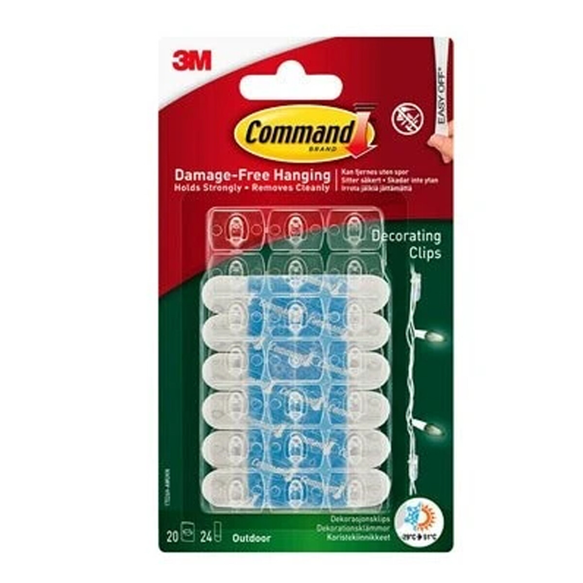 Clips til dekoration 3M Command udendørs 17026H-AWUKNO