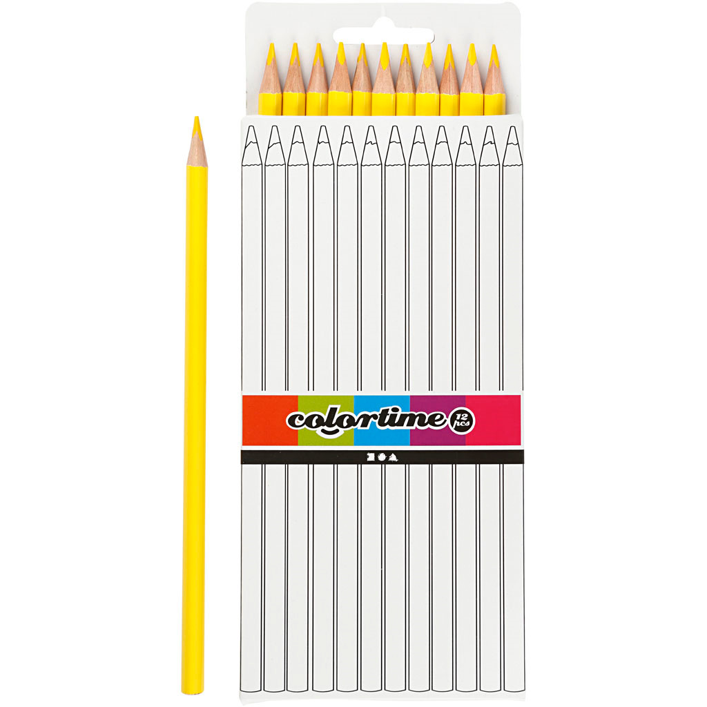 Farveblyanter Colortime gul 12stk.